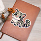 Cute Clouded leopard sticker 27 - Vegan Leather Journal