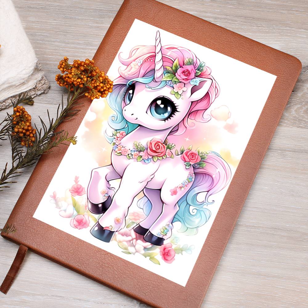 Cute Unicorn 078 - Vegan Leather Journal