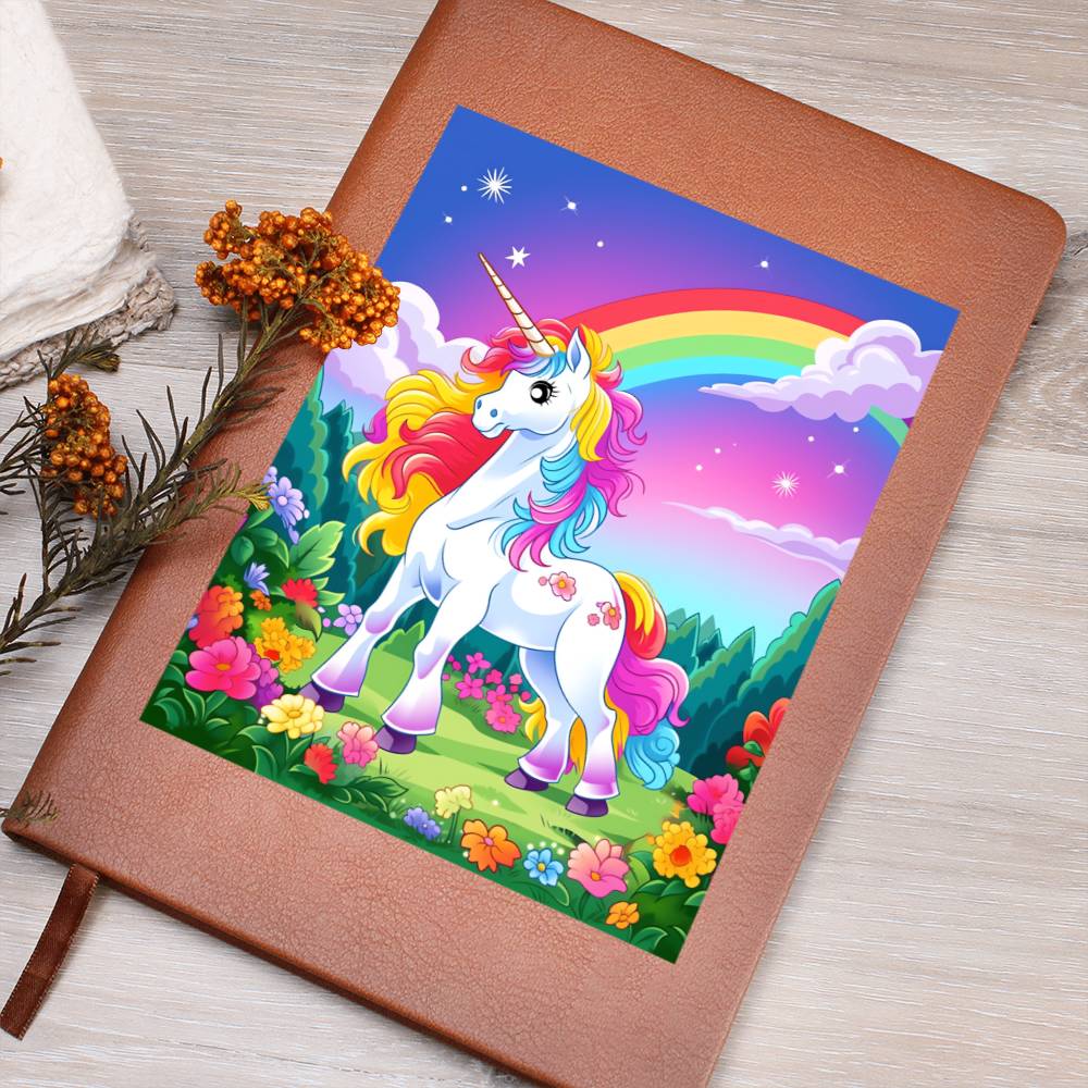 Cute Unicorn 058 - Vegan Leather Journal