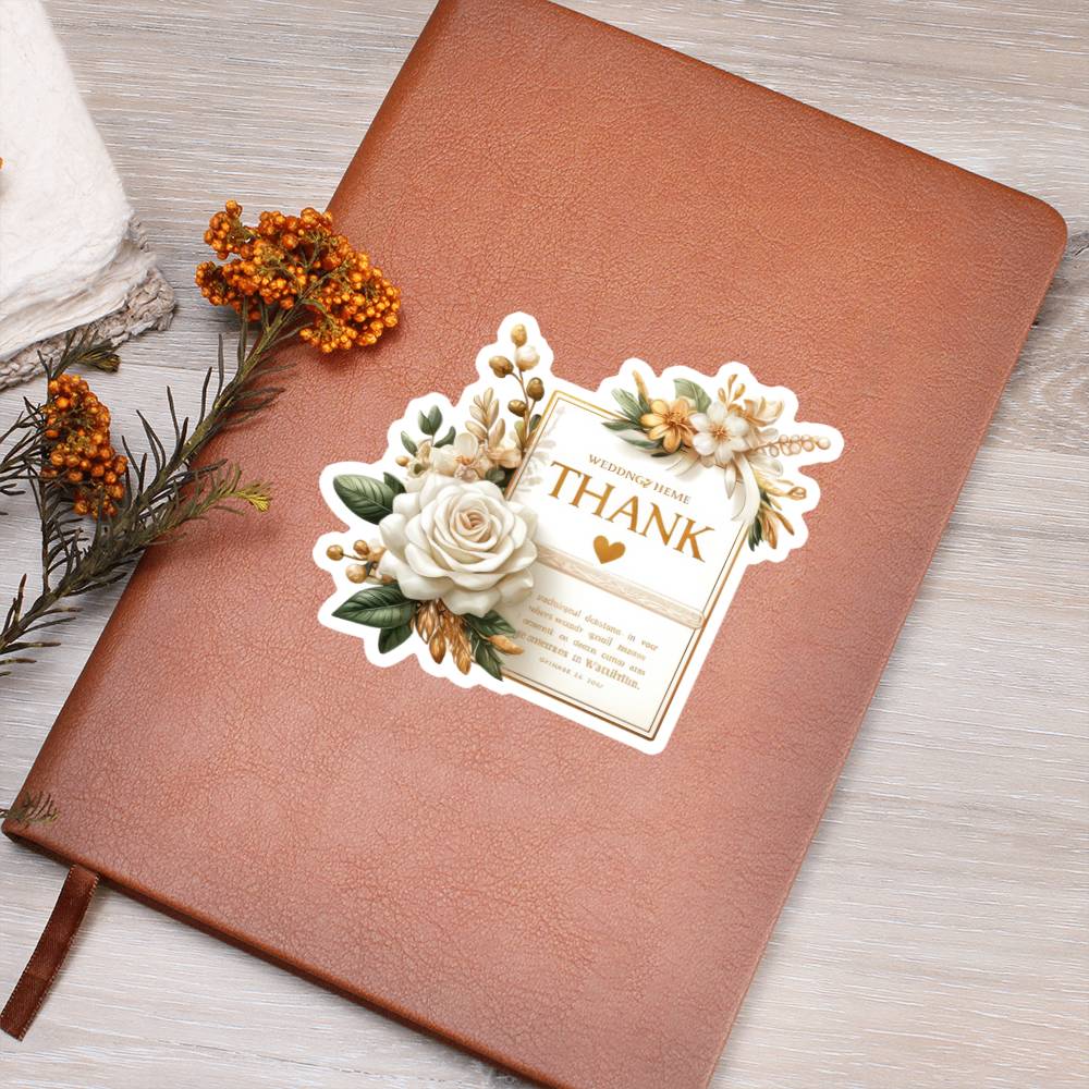 Luxury Wedding Decor Sticker 071 - Vegan Leather Journal