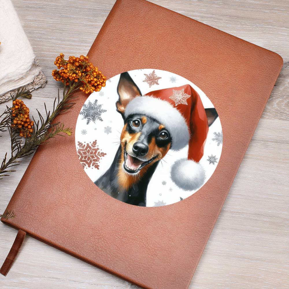 Christmas Dog - Manchester Terrier - Vegan Leather Journal