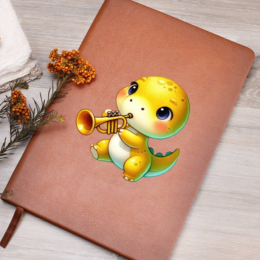 Colorful Baby Dinosaur 042 - Vegan Leather Journal