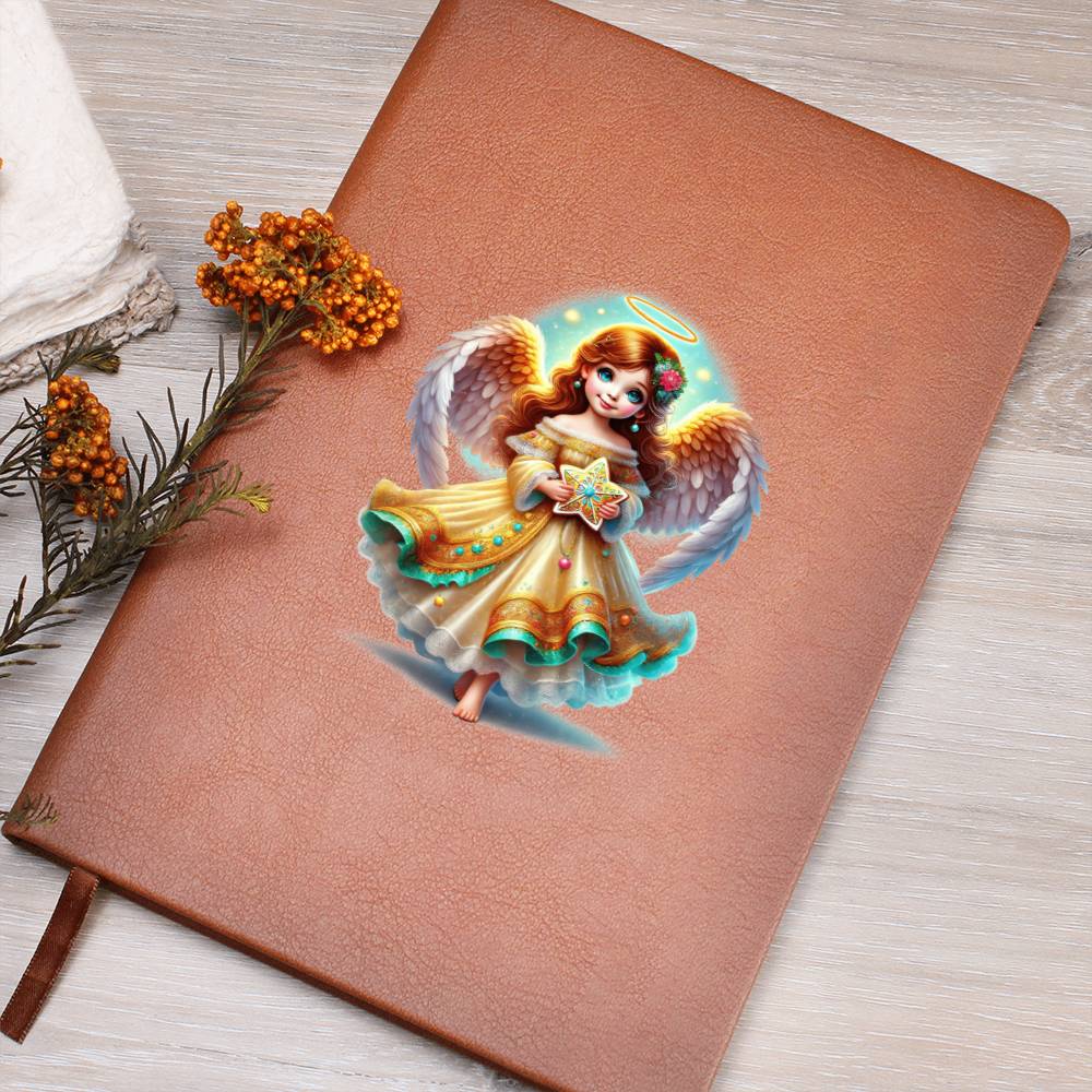 Cute Christmas Angel 007 - Vegan Leather Journal