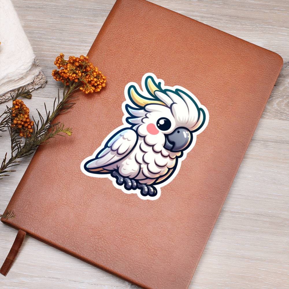 Cute Cockatoo sticker 30 - Vegan Leather Journal