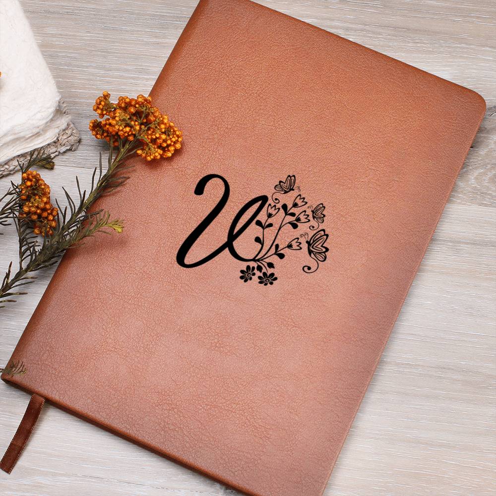 Botanical Monogram V - Vegan Leather Journal