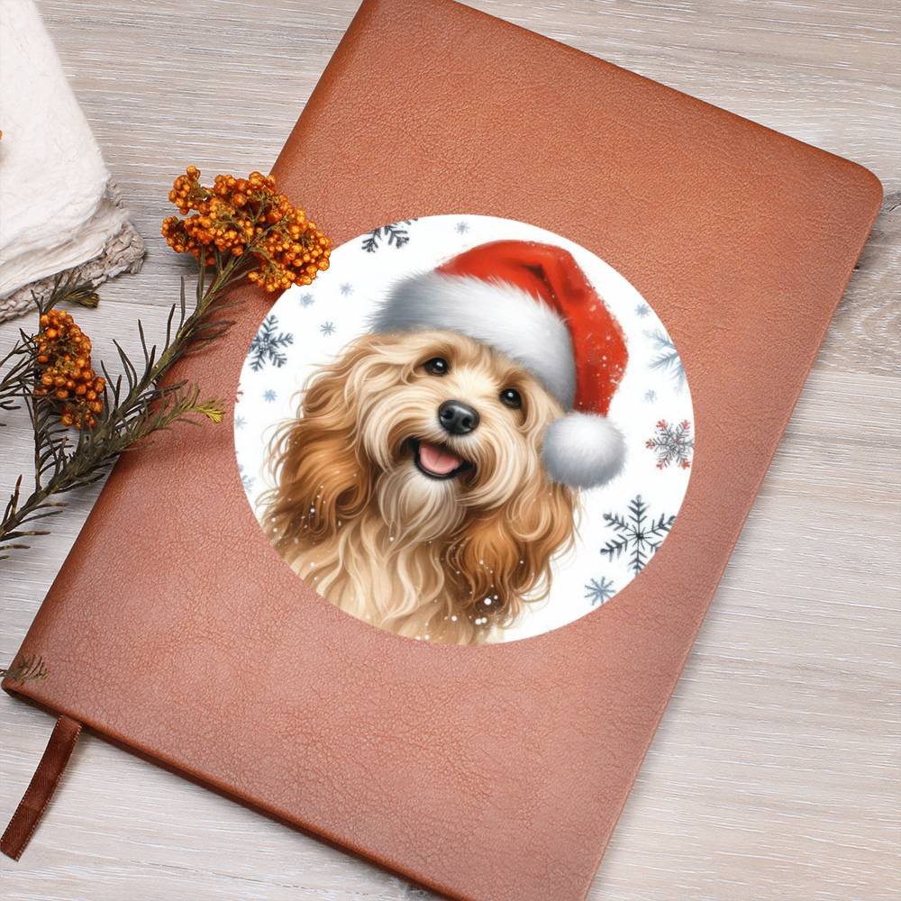 Christmas Dog - Cockapoo - Vegan Leather Journal