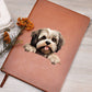 Lhasa Apso Peeking - Vegan Leather Journal