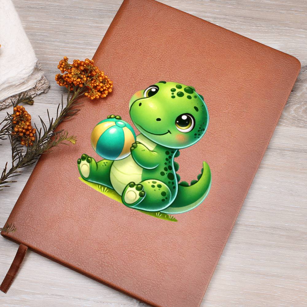 Colorful Baby Dinosaur 071 - Vegan Leather Journal