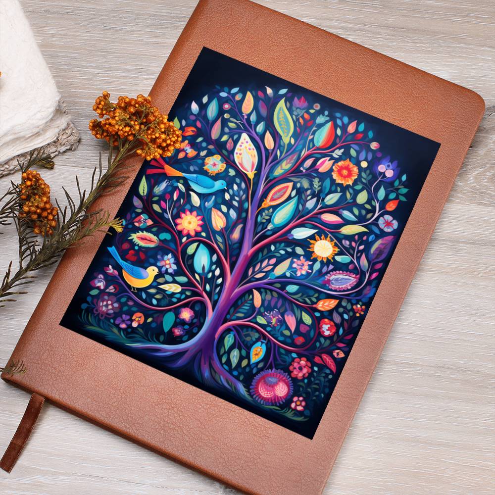 Birds And Floral Design 100 - Vegan Leather Journal