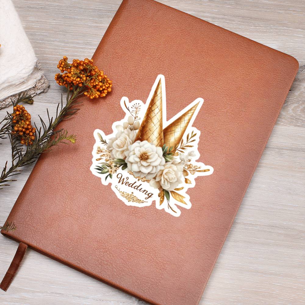 Luxury Wedding Decor Sticker 069 - Vegan Leather Journal