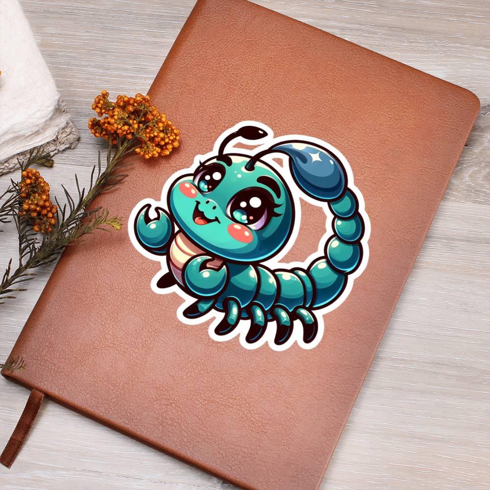 Cute Scorpion sticker 157 - Vegan Leather Journal