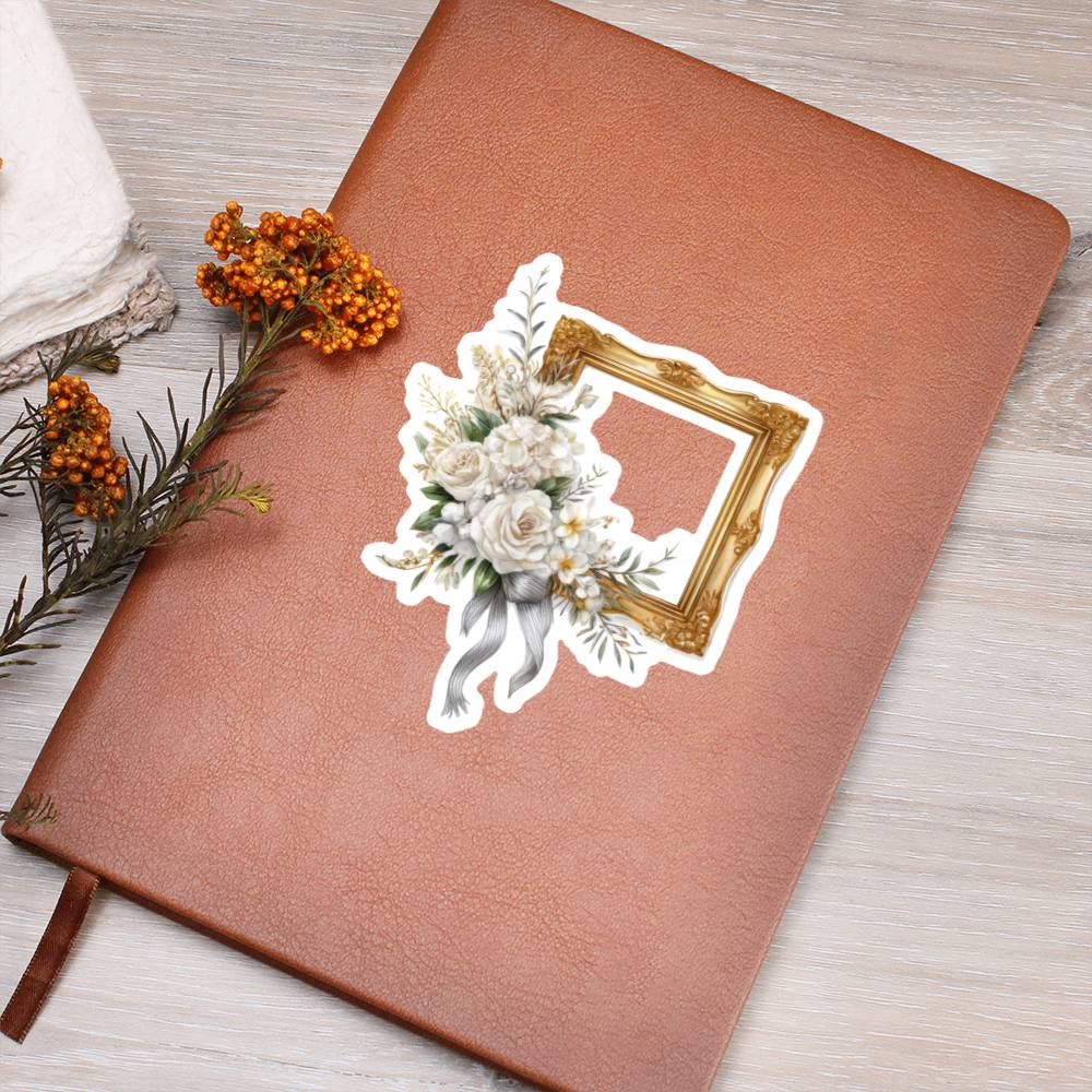 Luxury Wedding Decor Sticker 074 - Vegan Leather Journal