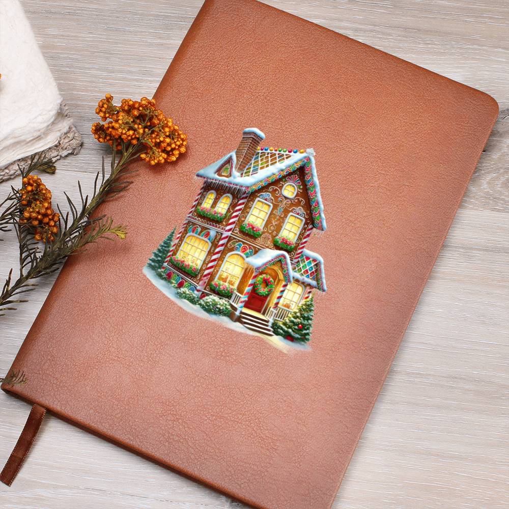 Christmas Gingerbread House 013 - Vegan Leather Journal