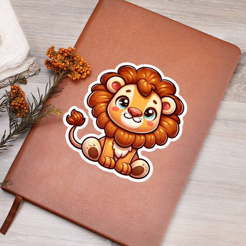 Cute Lion sticker 86 - Vegan Leather Journal