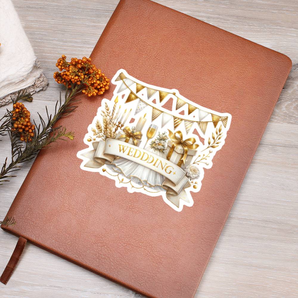 Luxury Wedding Decor Sticker 054 - Vegan Leather Journal