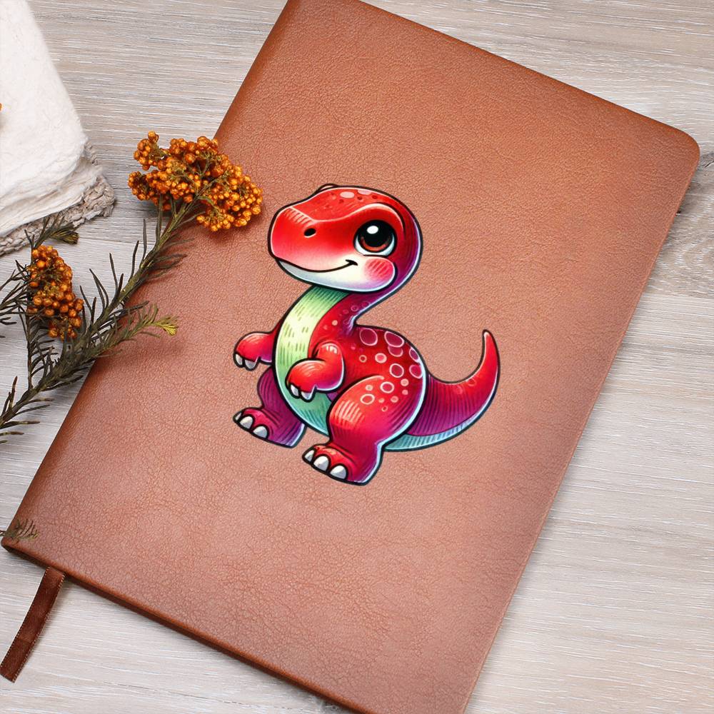 Colorful Baby Dinosaur 064 - Vegan Leather Journal