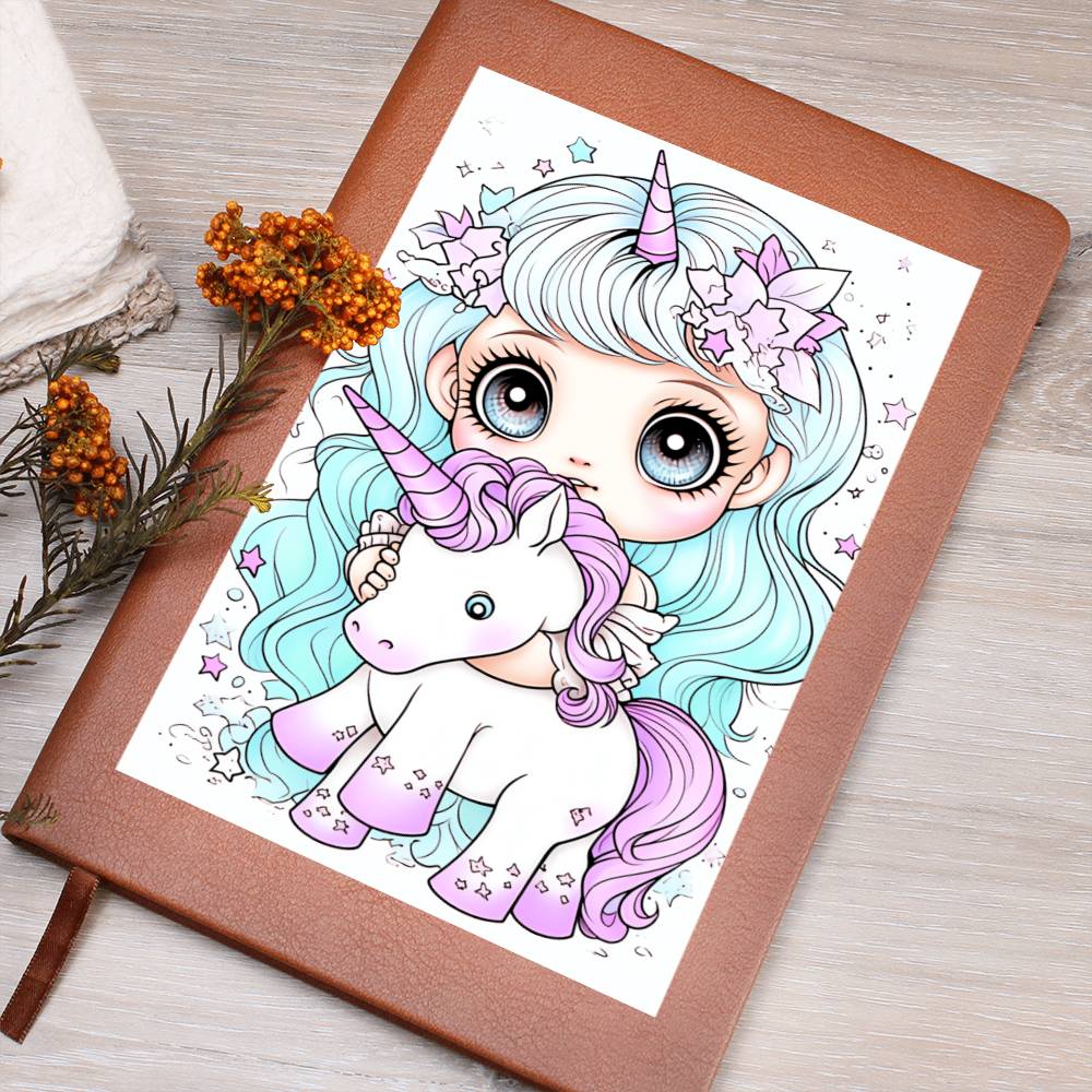 Cute Unicorn 034 - Vegan Leather Journal