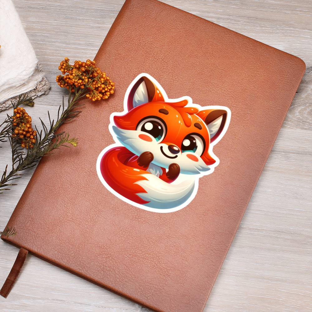 Cute Fox sticker 54 - Vegan Leather Journal