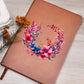 Floral Flower Wreath 013 - Vegan Leather Journal