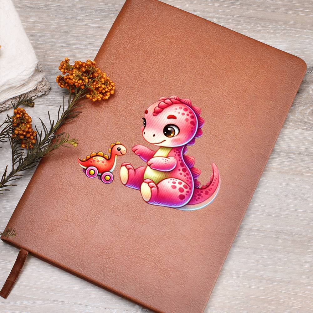 Colorful Baby Dinosaur 095 - Vegan Leather Journal