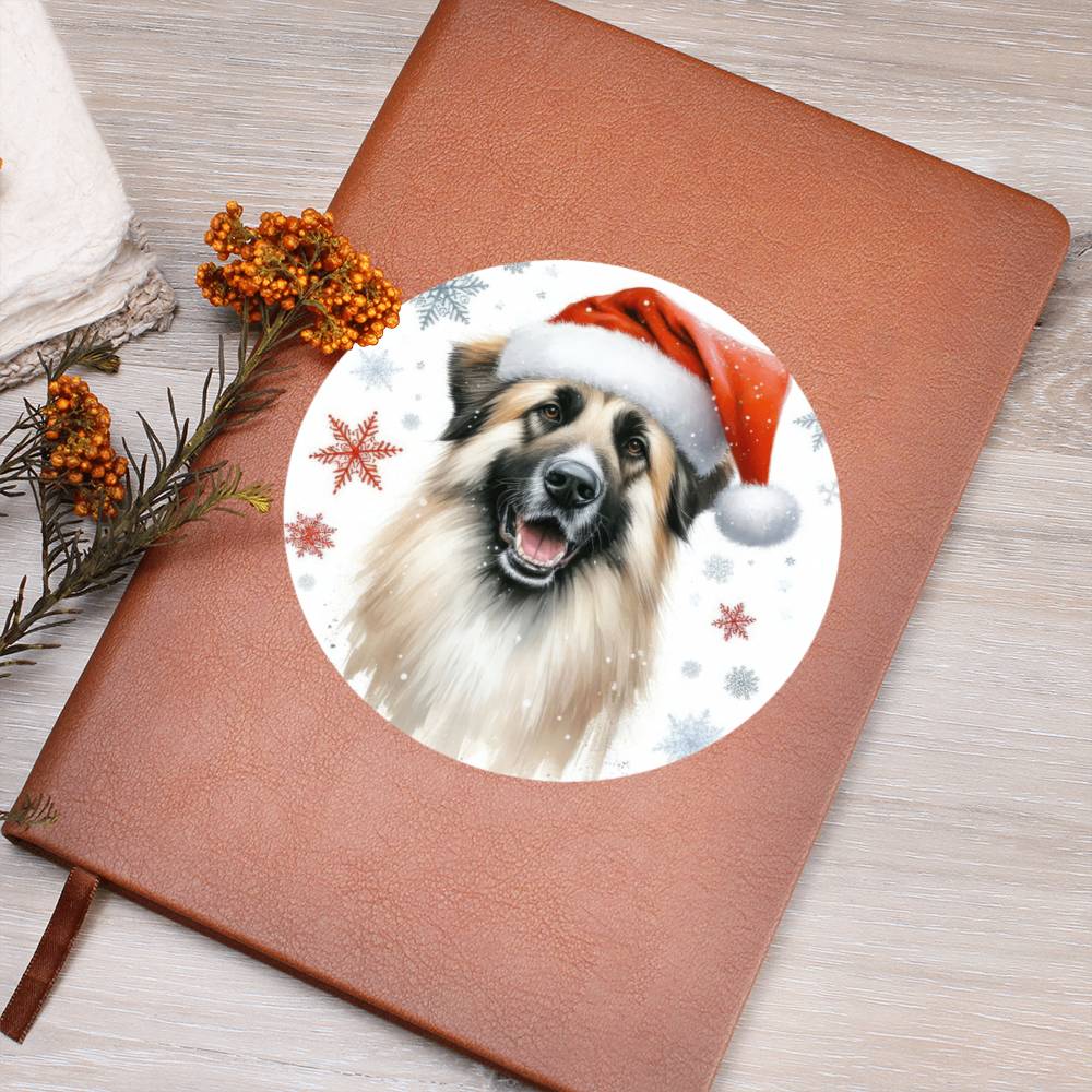 Christmas Dog - Anatolian Shepherd - Vegan Leather Journal