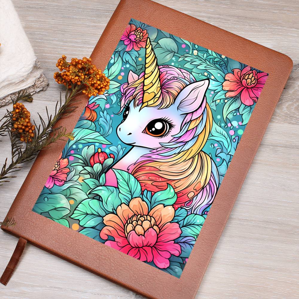 Cute Unicorn 031 - Vegan Leather Journal