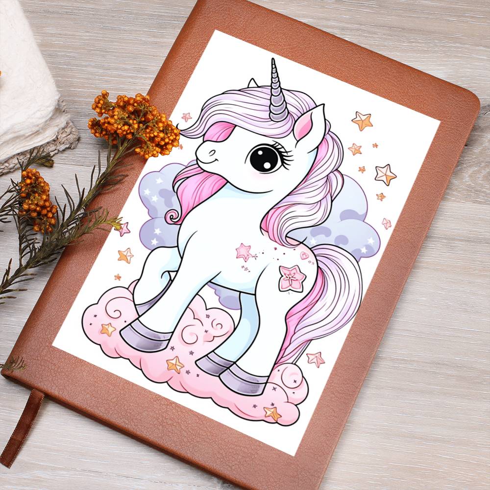 Cute Unicorn 032 - Vegan Leather Journal