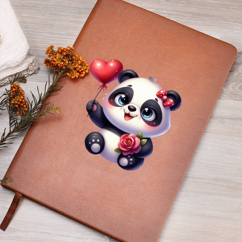 Valentine's Day Panda 003 - Vegan Leather Journal