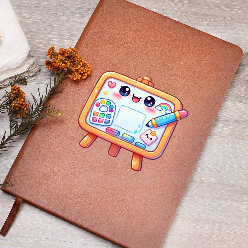 Cute Back to School Sticker 057 - Vegan Leather Journal