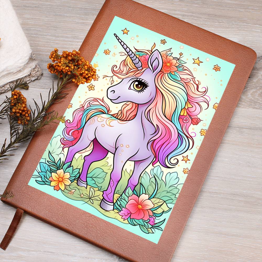 Cute Unicorn 057 - Vegan Leather Journal