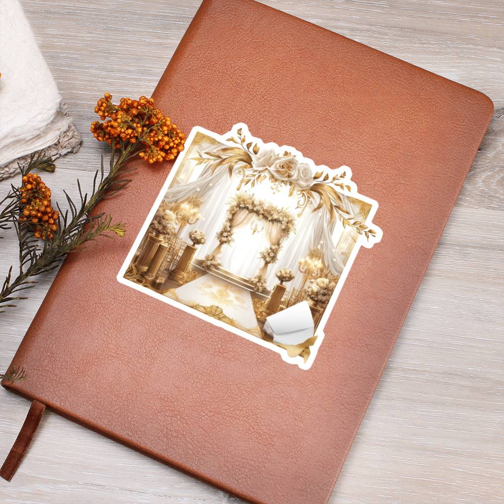 Luxury Wedding Decor Sticker 040 - Vegan Leather Journal