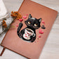 Valentine's Day Black Cat 075 - Vegan Leather Journal
