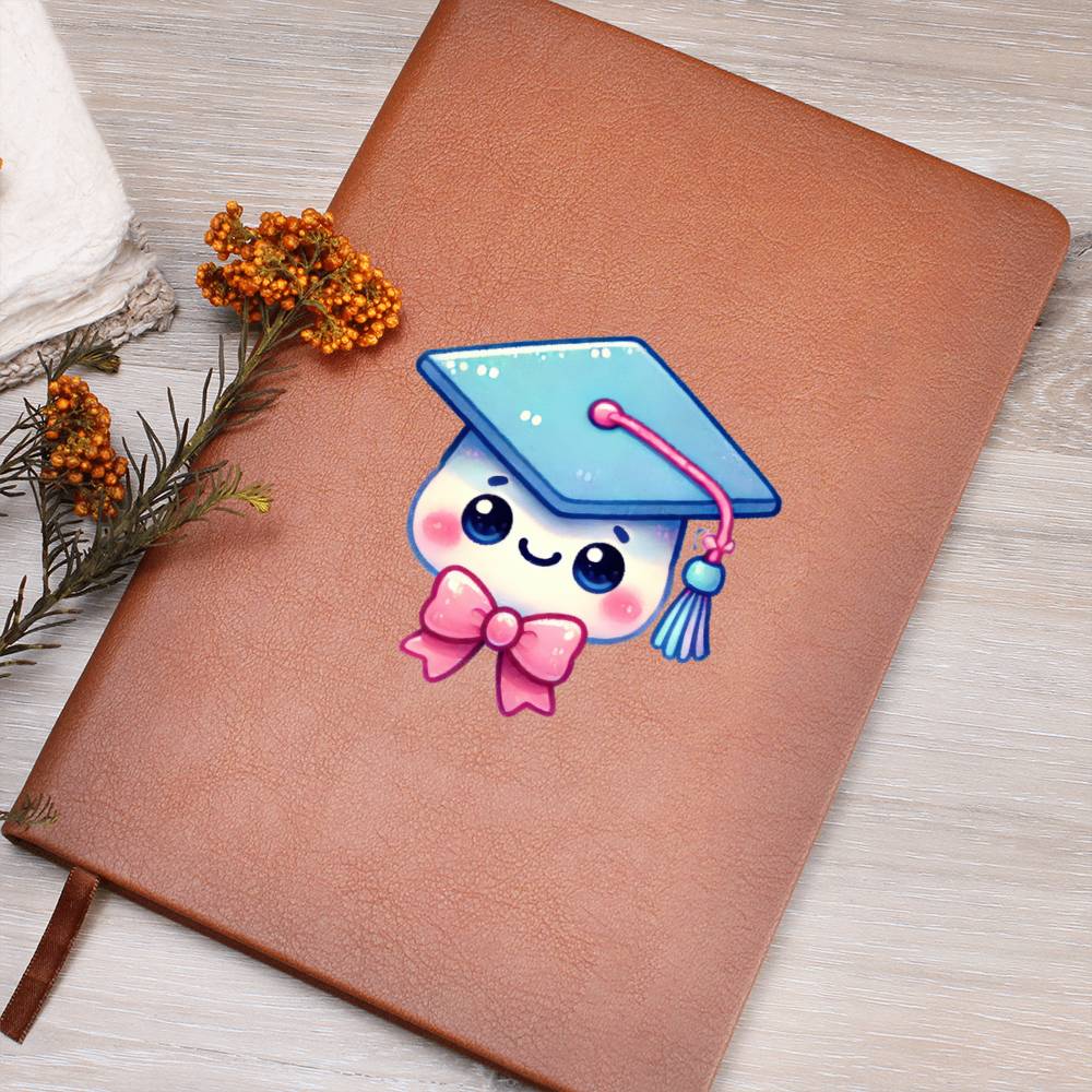 Cute Back to School Sticker 080 - Vegan Leather Journal