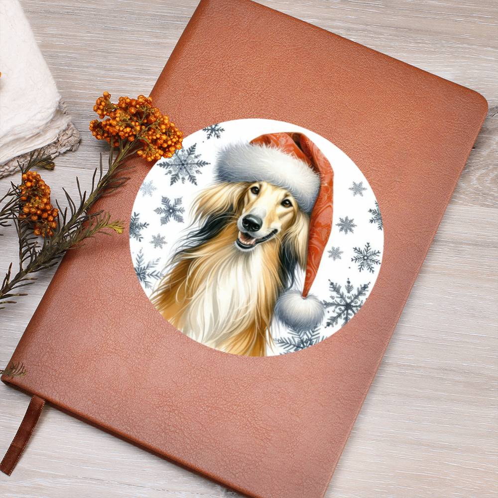 Christmas Dog - Saluki - Vegan Leather Journal