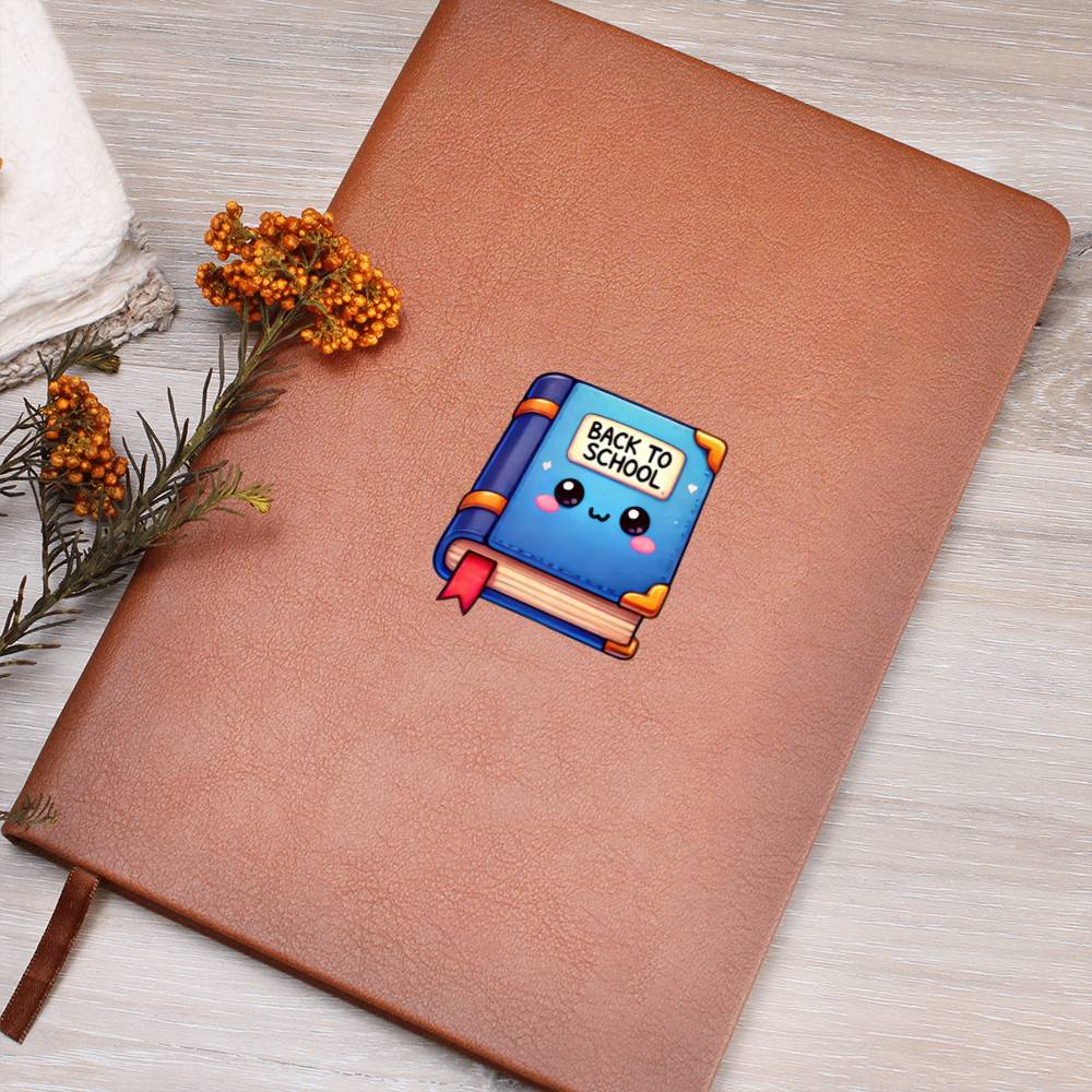 Cute Back to School Sticker 033 - Vegan Leather Journal