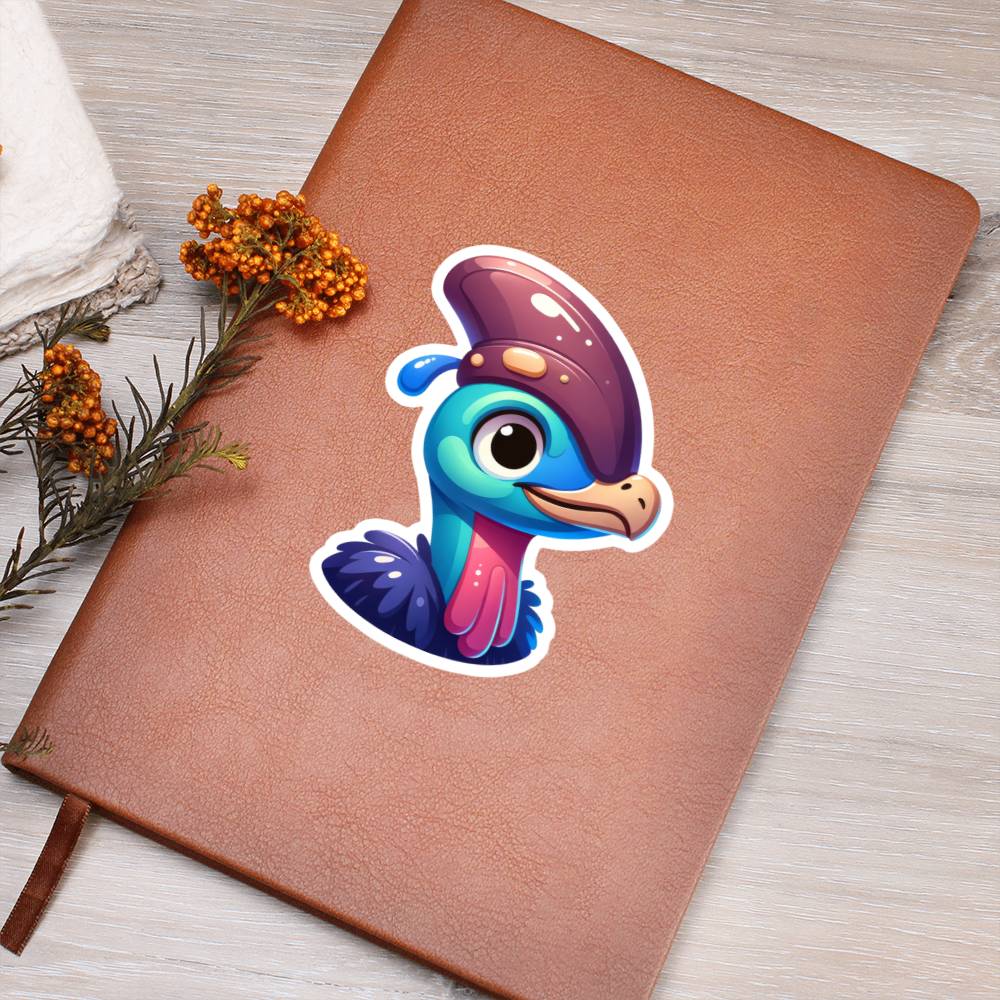 Cute Cassowary sticker 22 - Vegan Leather Journal