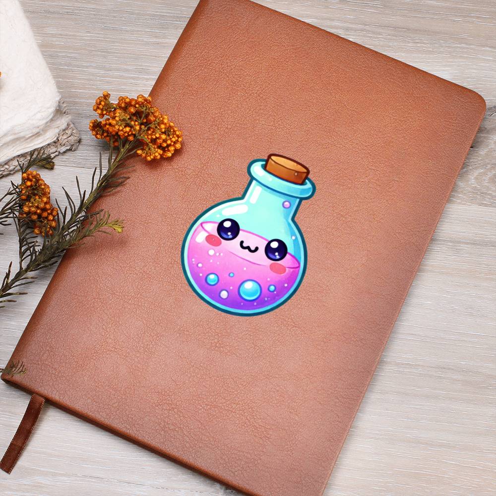 Cute Back to School Sticker 047 - Vegan Leather Journal