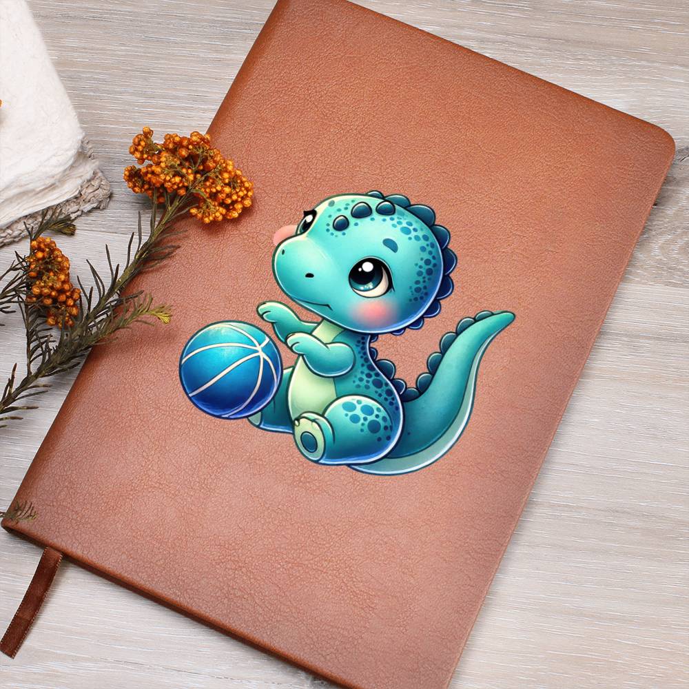 Colorful Baby Dinosaur 004 - Vegan Leather Journal