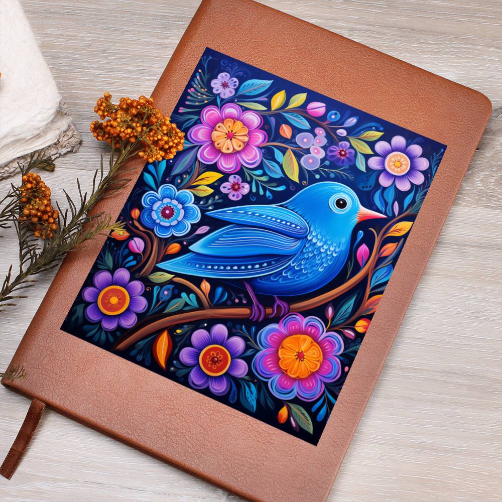 Birds And Floral Design 181 - Vegan Leather Journal