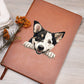 Canaan Dog Peeking - Vegan Leather Journal