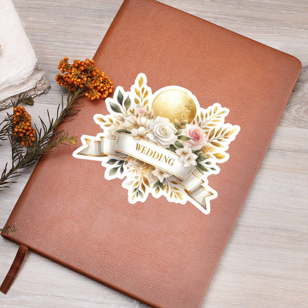 Luxury Wedding Decor Sticker 067 - Vegan Leather Journal