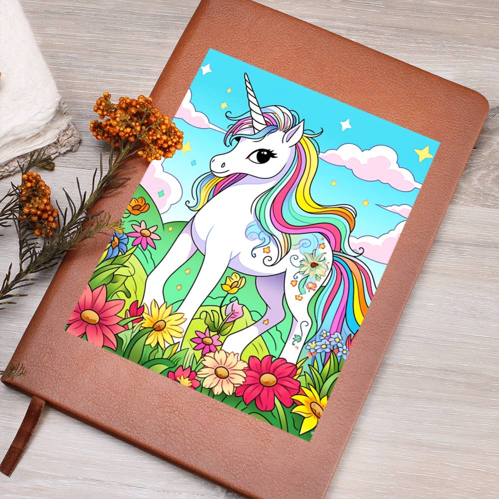 Cute Unicorn 028 - Vegan Leather Journal