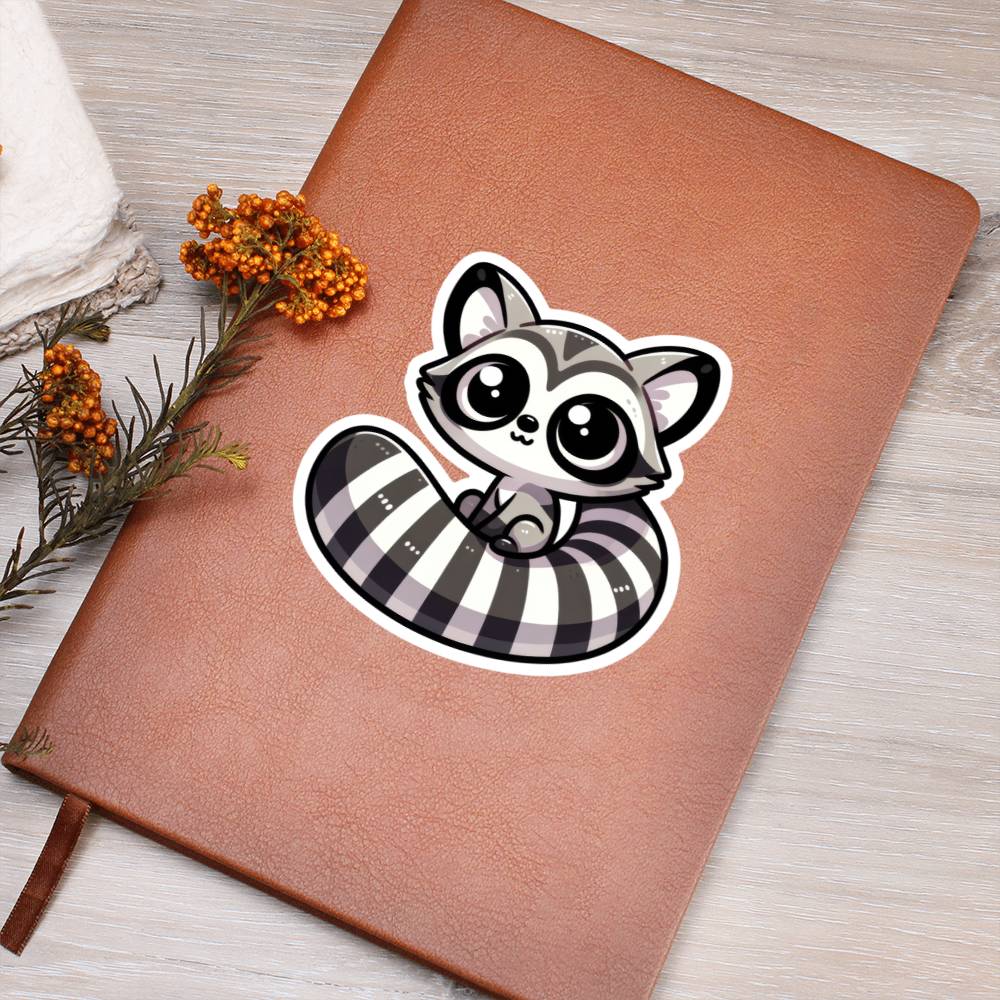 Cute Ringtail sticker 146 - Vegan Leather Journal