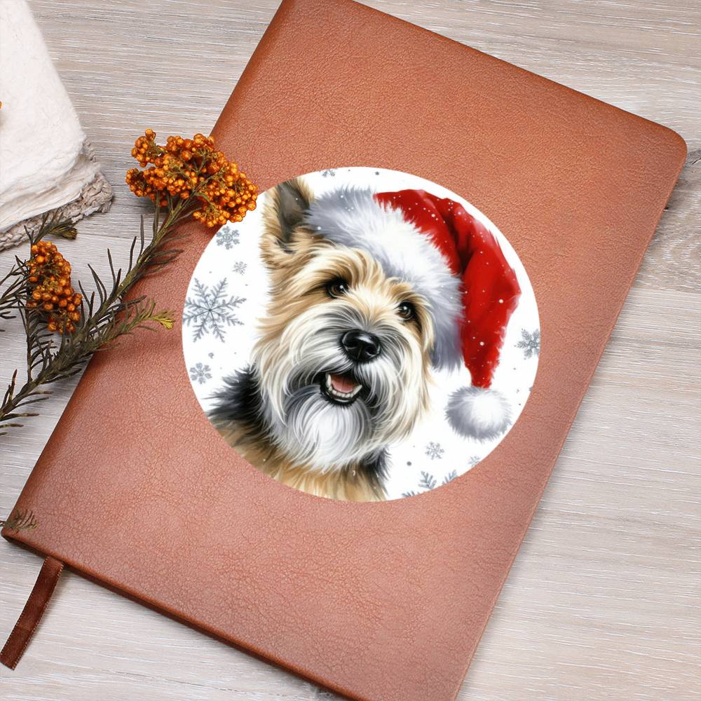 Christmas Dog - Glen of Imaal Terrier - Vegan Leather Journal