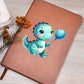 Colorful Baby Dinosaur 051 - Vegan Leather Journal