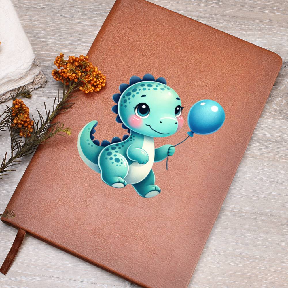 Colorful Baby Dinosaur 051 - Vegan Leather Journal