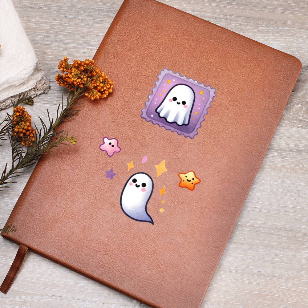 Cute Halloween Sticker 120 - Vegan Leather Journal