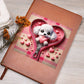 Valentine's Day Dog And Zipper 002 - Vegan Leather Journal