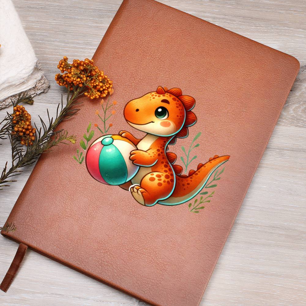 Colorful Baby Dinosaur 111 - Vegan Leather Journal