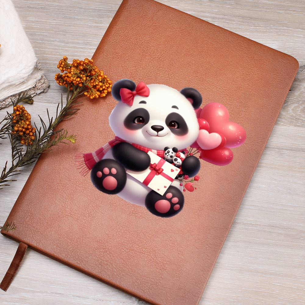 Valentine's Day Panda 017 - Vegan Leather Journal